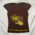 WOMENS VINTAGE DOLCE & GABBANA MINI CAP-SLEEVE LOGO T SHIRT
