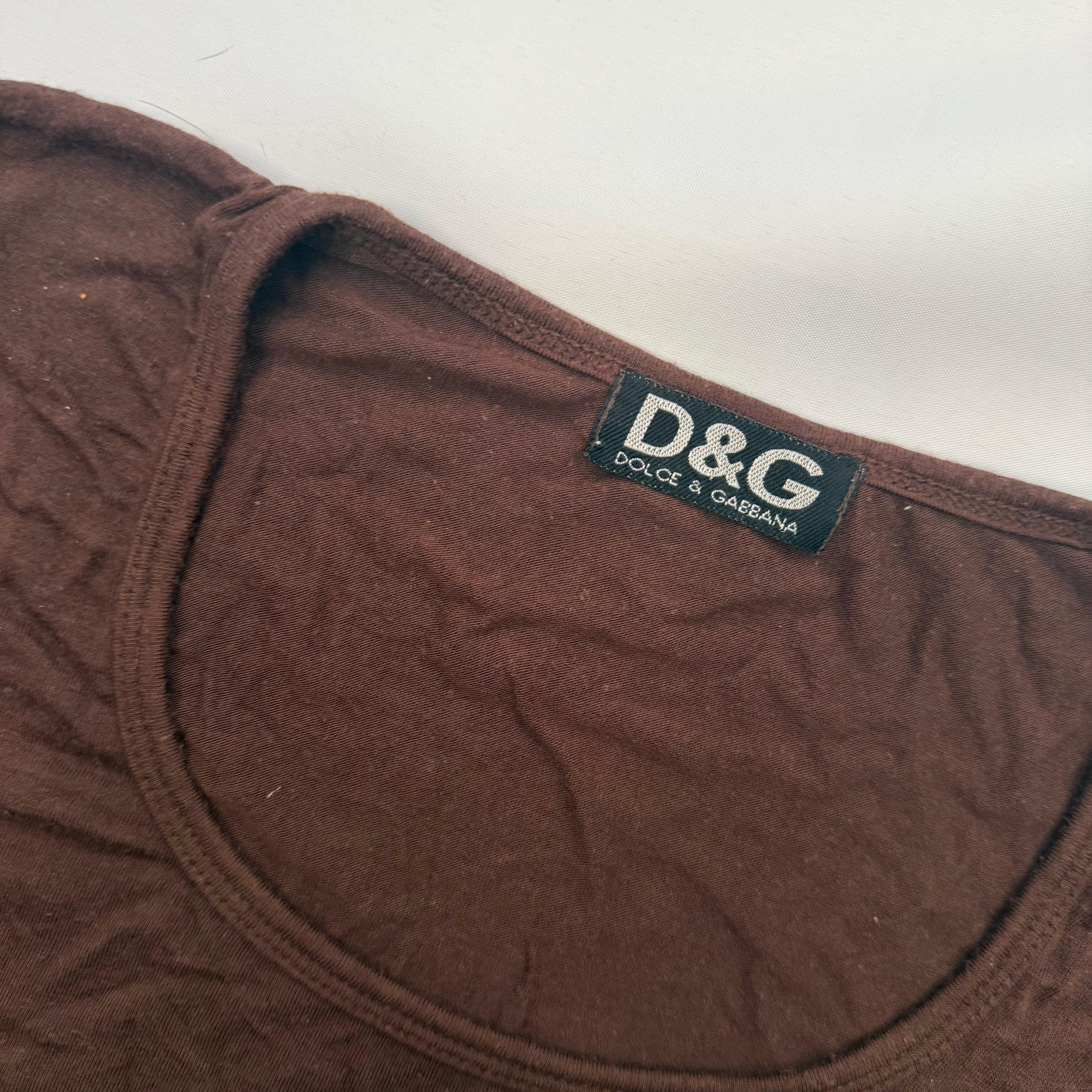 WOMENS VINTAGE DOLCE & GABBANA MINI CAP-SLEEVE LOGO T SHIRT