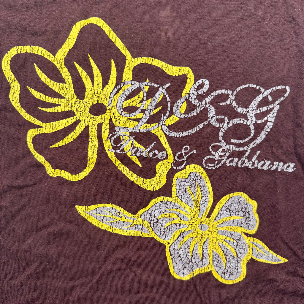 WOMENS VINTAGE DOLCE & GABBANA MINI CAP-SLEEVE LOGO T SHIRT