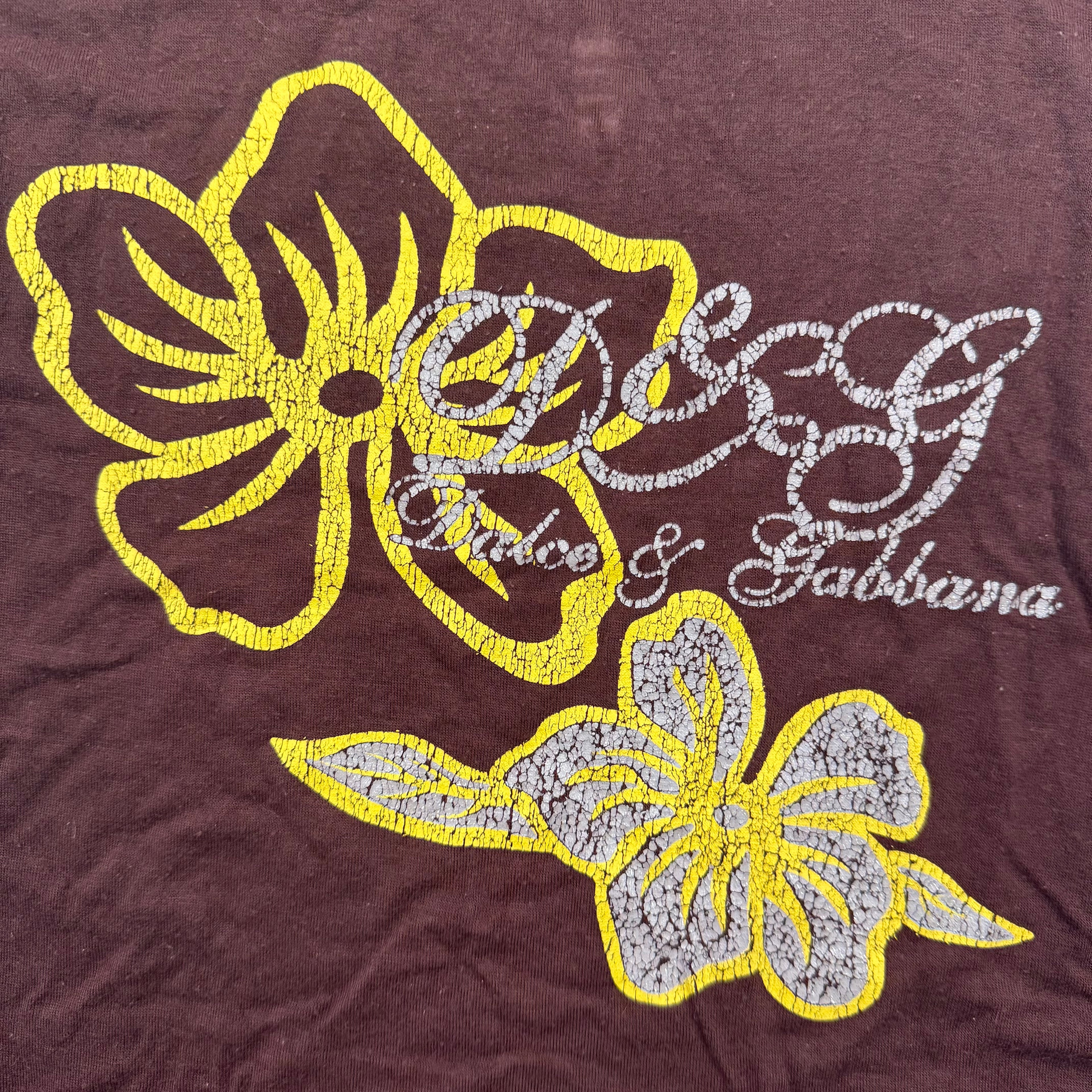 WOMENS VINTAGE DOLCE & GABBANA MINI CAP-SLEEVE LOGO T SHIRT