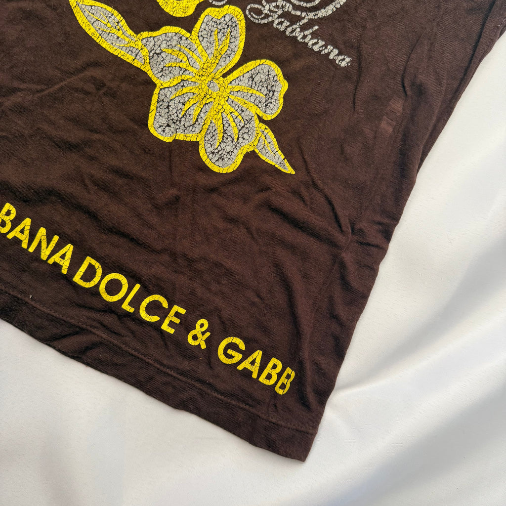WOMENS VINTAGE DOLCE & GABBANA MINI CAP-SLEEVE LOGO T SHIRT