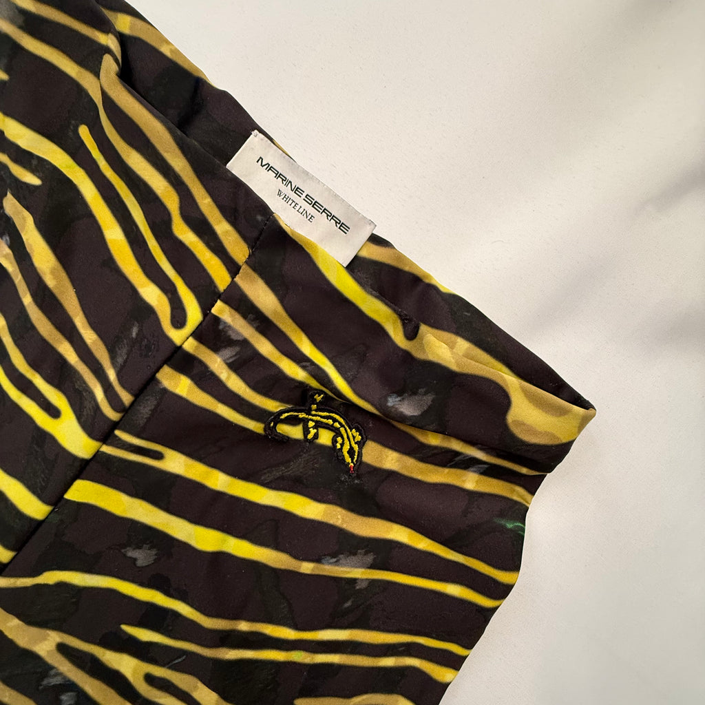 MARINE SERRE SS2020 BLACK AND YELLOW ZEBRA YOGA PANTS