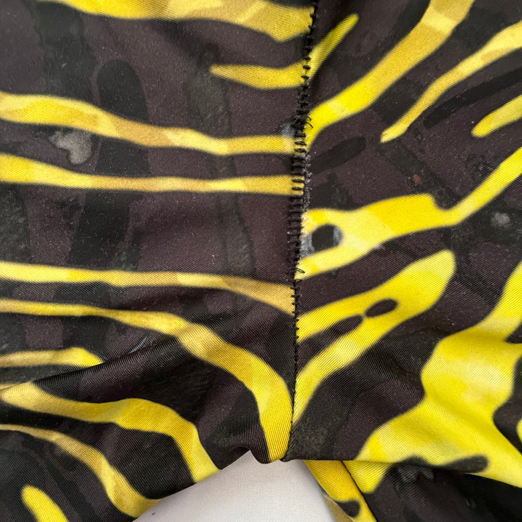 MARINE SERRE SS2020 BLACK AND YELLOW ZEBRA YOGA PANTS