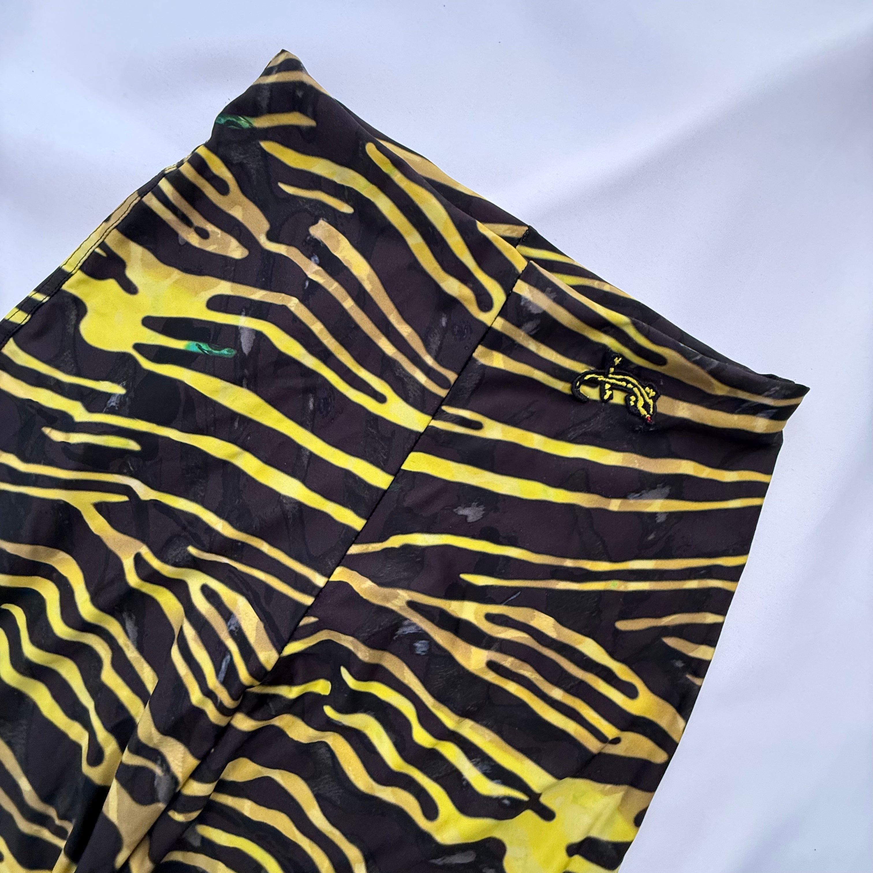 MARINE SERRE SS2020 BLACK AND YELLOW ZEBRA YOGA PANTS
